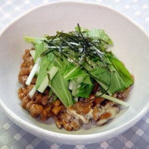 簡単＊納豆と水菜のポンマヨサラダ